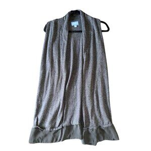 Women's Sleeveless Draped Open Front Cardigan Vest